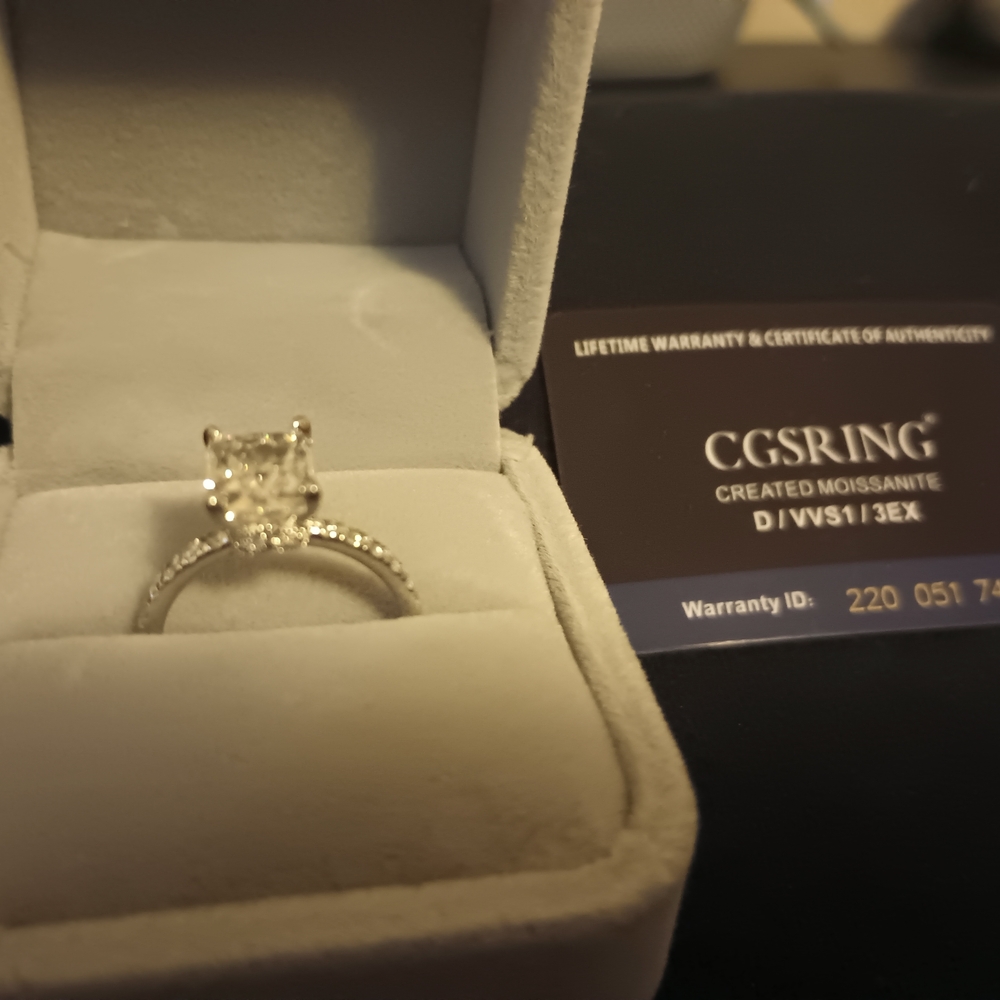 CGSRing Silver Moissanite Sparkle - Picture 1 of 4